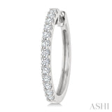 1/2 Ctw Round Cut Diamond Hoop Earrings in 14K White Gold