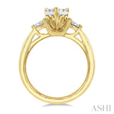 5/8 Ctw Pear Shape Lovebright Pear and Round Cut Diamond Engagement Ring in 14K Yellow and White Gold