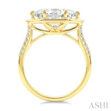 1/10 Ctw East-West Marquise Shape Round Cut Diamond Semi Mount Engagement Ring in 14K Yellow Gold