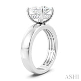 1/10 Ctw Princess Shape Round Cut Diamond Semi-Mount Engagement Ring in 14K White Gold