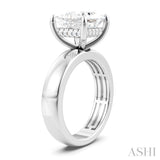 1/8 Ctw Princess Shape Round Cut Diamond Semi-Mount Engagement Ring in 14K White Gold