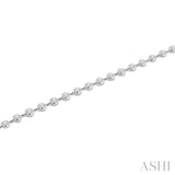 1/2 Ctw Bezel Set Round Cut Diamond Station Bracelet in 14K White Gold