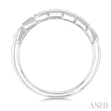 3/4 Ctw East-West Set Princess Cut Bezel Diamond Stackable Fashion Band in 14K White Gold