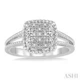 1/20 Ctw Round Cut Diamond Ring in Sterling Silver