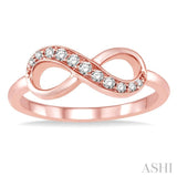 1/6 Ctw Round Cut Diamond Infinity Ring in 10K Rose Gold