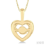 1/20 Ctw Round Cut Diamond Emotion Pendant in 10K Yellow Gold with Chain