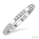 1/10 Ctw Round Cut Diamond Block Stackable Ring in 14K White Gold