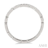 1/10 Ctw Round Cut Diamond Block Stackable Ring in 14K White Gold