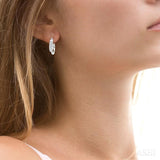1/10 Ctw Round Cut Diamond Double Row Earrings in Sterling Silver