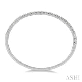 4 Ctw Round Cut Diamond Bangle in 14K White Gold