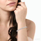 4 Ctw Round Cut Diamond Bangle in 14K White Gold