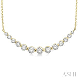 1 Ctw Diamond Smile Necklace In 14K Yellow Gold