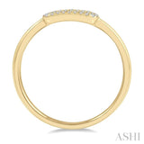 1/20 Ctw Paper Clip Link Round Cut Diamond Fashion Ring in 10K Yellow Gold