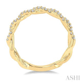 1/4 Ctw Entwined Round Cut Diamond Stackable Twist Band in 14K Yellow Gold