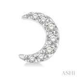 1/10 Ctw Crescent Moon Round Cut Diamond Petite Fashion Earrings in 10K White Gold