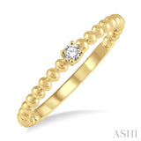 1/20 Ctw Ball Bead Shank Round Cut Bead Bijoux Diamond Petite Promise Ring in 10K Yellow Gold