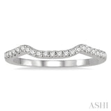 1/6 Ctw Cradle Center Round Cut Diamond Wedding Band in 14K White Gold