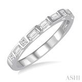 1/3 Ctw Zigzag Filled Baguette and Princess Cut Diamond Wedding Band in 14K White Gold