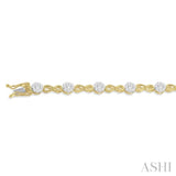 1 1/2 ctw Circular Mount & Infinity Link Lovebright Round Cut Diamond Bracelet in 14K Yellow and White Gold