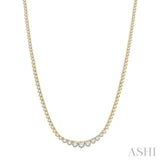 7 Ctw Riviera Round Cut Diamond Necklace in 14K Yellow Gold