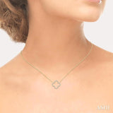 3/4 Ctw Clover Round Cut Diamond Pendant With Chain in 14K Yellow Gold