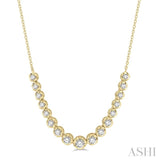 1 Ctw Round Cut Diamond Illusion Necklace in 14K Yellow Gold