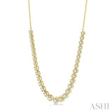 2 Ctw Round Cut Diamond Illusion Necklace in 14K Yellow Gold