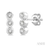 1/10 Ctw Petite Bezel Set Round Cut Diamond Fashion Stud Earrings in 10K White Gold