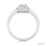 7X5 MM Oval Shape White Topaz and 1/50 Ctw Round Cut Diamond Semi-Precious Ring in Sterling Silver