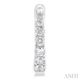 1/4 Ctw Graduated Round Cut Diamond Fashion Huggie Petites in 10K White Gold