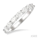 1 Ctw East-West Oval Cut Diamond Fashion Band in 14K White Gold