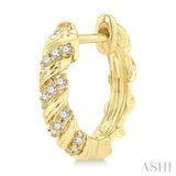 1/5 Ctw Petite Swirl Round Cut Diamond Fashion Huggies in 10K Yellow Gold