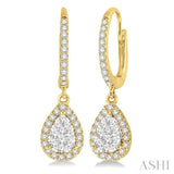 3/8 Ctw Pear Shape Diamond Lovebright Earrings in 14K Yellow and White Gold