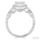 5/8 Ctw Diamond Lovebright Engagement Ring in 14K White Gold