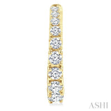 3/4 Ctw Graduated Round Cut Diamond Fashion Hoop Earrings in 14K Yellow Gold