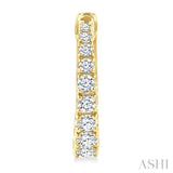 1/2 Ctw Graduated Round Cut Diamond Fashion Hoop Earrings in 14K Yellow Gold