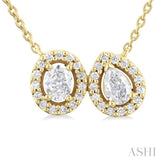 3/8 Ctw Toi Et Moi Diamond Pendant With Chain in 14K Yellow Gold