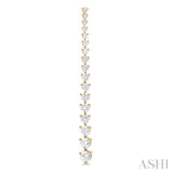 3 ctw Round Cut Diamond Riviera Drop Earring in 14K Yellow Gold