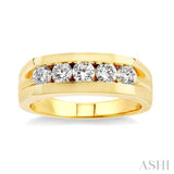 1 ctw Round Cut Diamond Men's Ring in 14K Yellow Gold