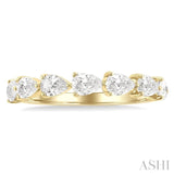 1 Ctw East-West Pear Shape Diamond Fashion Band in 14K Yellow Gold
