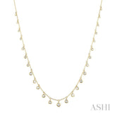 5/8 Ctw Bezel Set Round Cut Diamond Station Necklace in 14K Yellow Gold