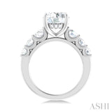 1 1/5 Ctw Round Shape Round Cut Diamond Semi Mount Engagement Ring in 14K White Gold