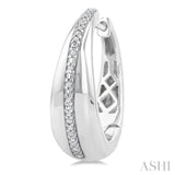 1/10 Ctw Bold Wide Round Cut Diamond Hoop Earrings in Sterling Silver