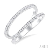 1/3 Ctw Split Twin Ring Illusion Round Cut Diamond Lightweight Fashion Ring in 10K White Gold