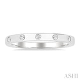 1/4 Ctw Flush Bezel Set Diamond Fashion Band in 14K White Gold