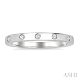 1/4 Ctw Flush Bezel Set Diamond Fashion Band in 14K White Gold