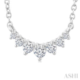 1/8 Ctw Graduated Diamond Smile Petite Necklace in 10K White Gold