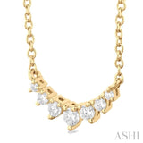 1/8 Ctw Graduated Diamond Smile Necklace in 14K Yellow Gold