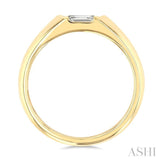 1/3 Ctw East-West Set Emerald Cut Diamond Solitaire Fashion Ring in 14K Yellow Gold