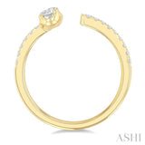 3/8 Ctw Oval and Round Cut Diamond Fashion Open Ring in 14K Yellow Gold